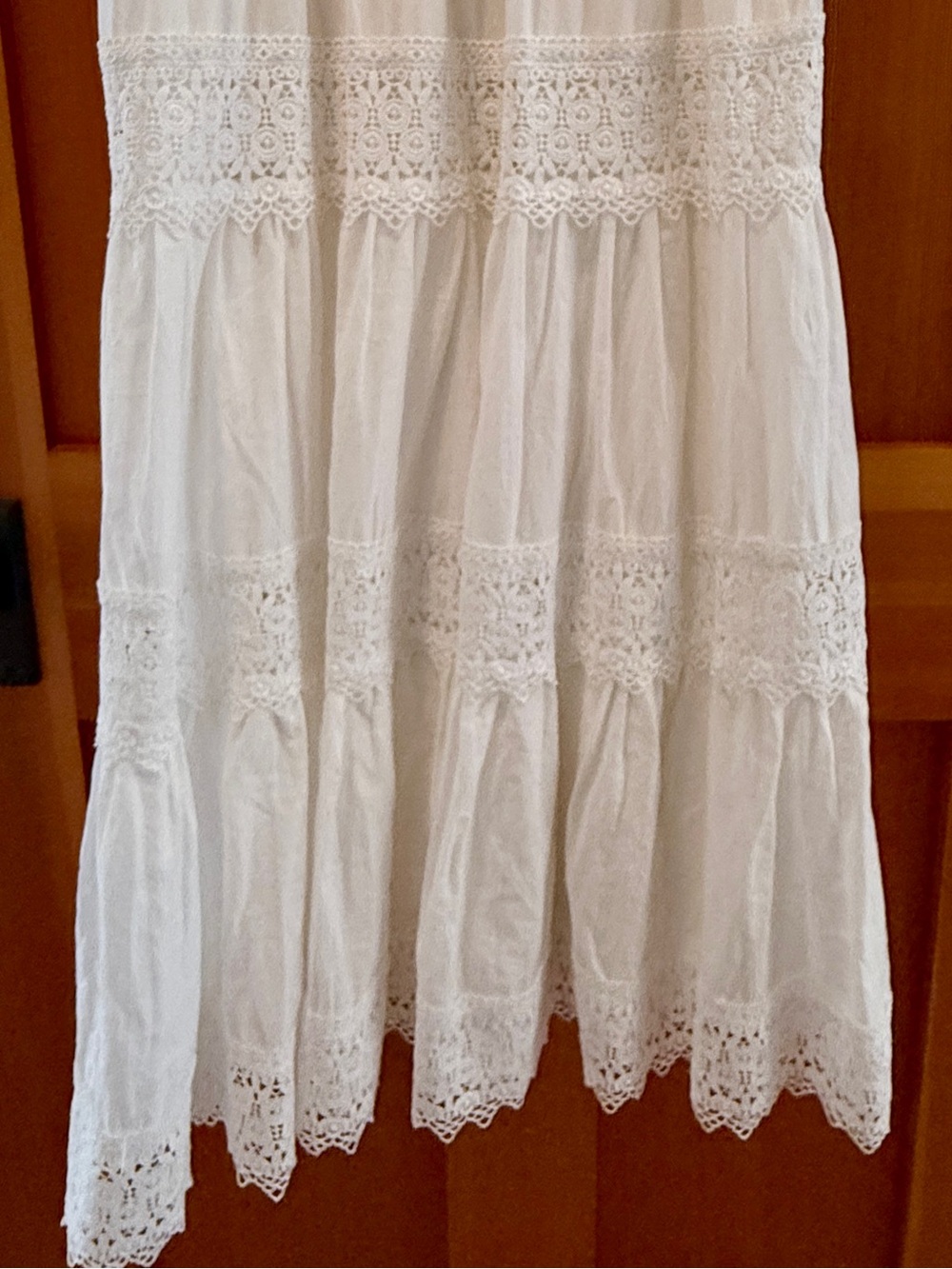 Aqua by Bloomie's Pretty White Maxi Sundress w/Spaghetti Straps & Lace Detail - Picture 7 of 13